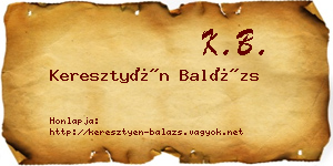 Keresztyén Balázs névjegykártya