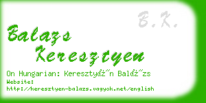 balazs keresztyen business card